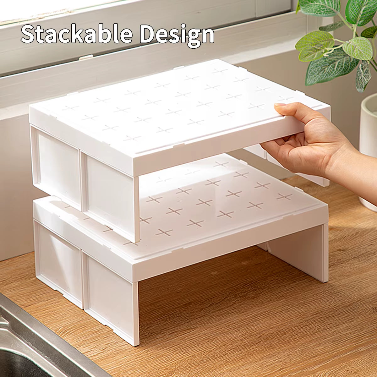 Cabinet Water Cup Storage Rack Stackable Cup Holder Large Capacity Kitchen Storage Organizer Layered Organizer Shelf