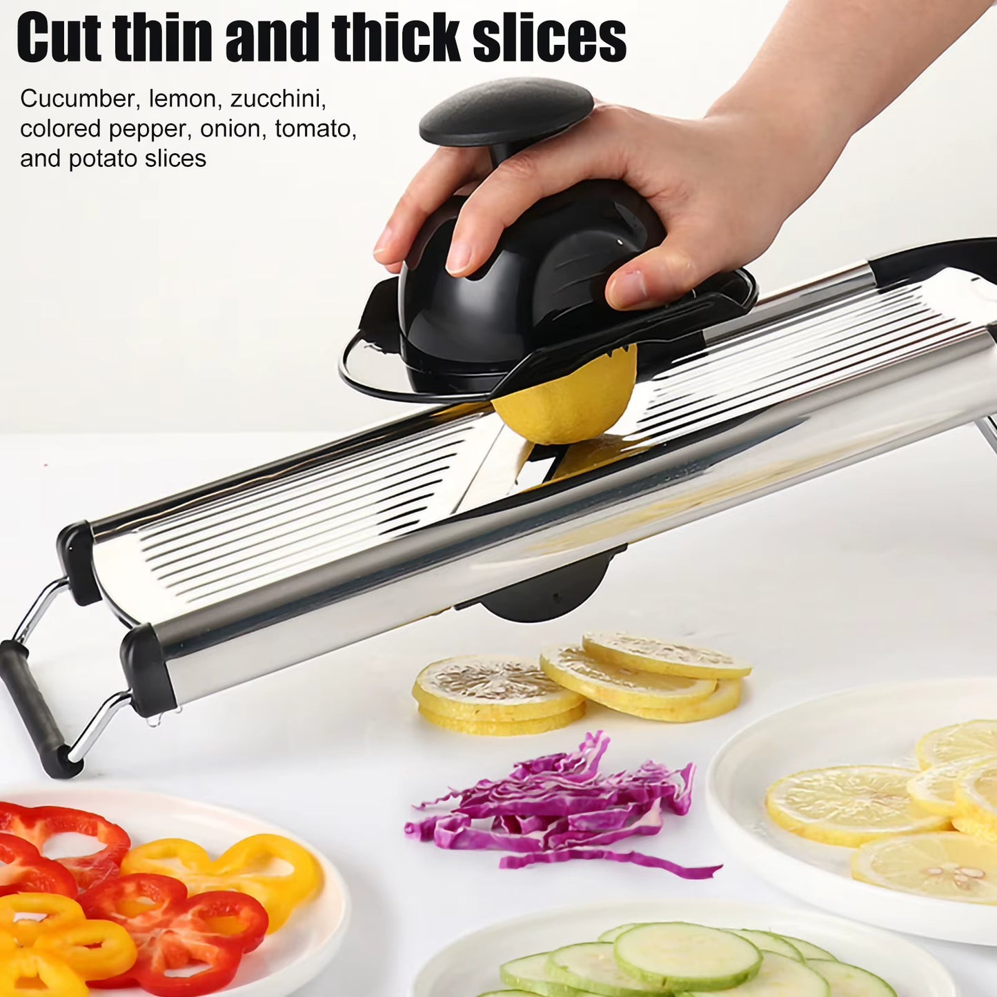 Multi-Function Adjustable Mandoline Slicer Stainless Steel Vegetable Slicer Chopper Cutter for Potato Tomato Onion Carrot